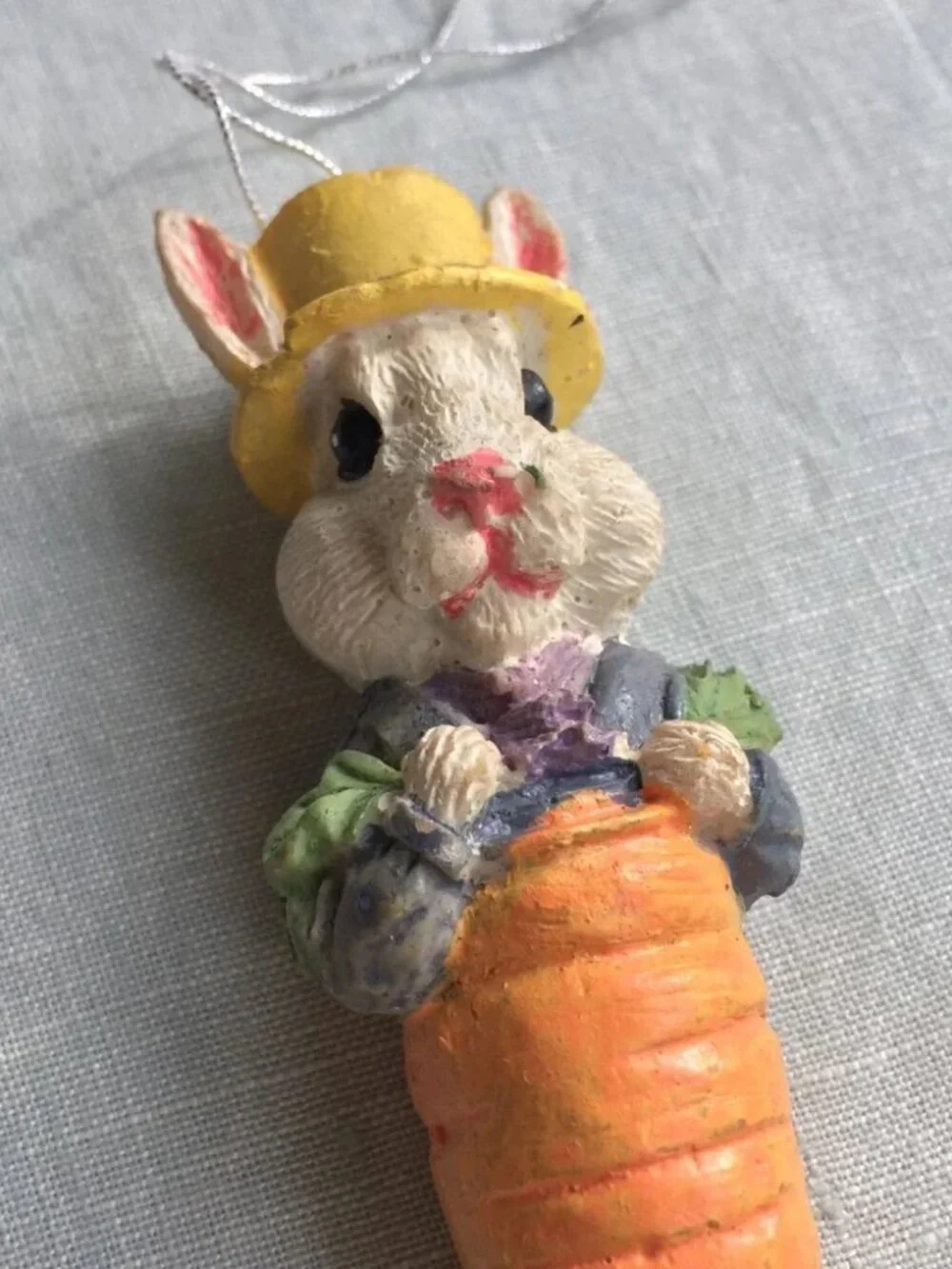 Lot of 5 bunny rabbit carrots Easter ornaments